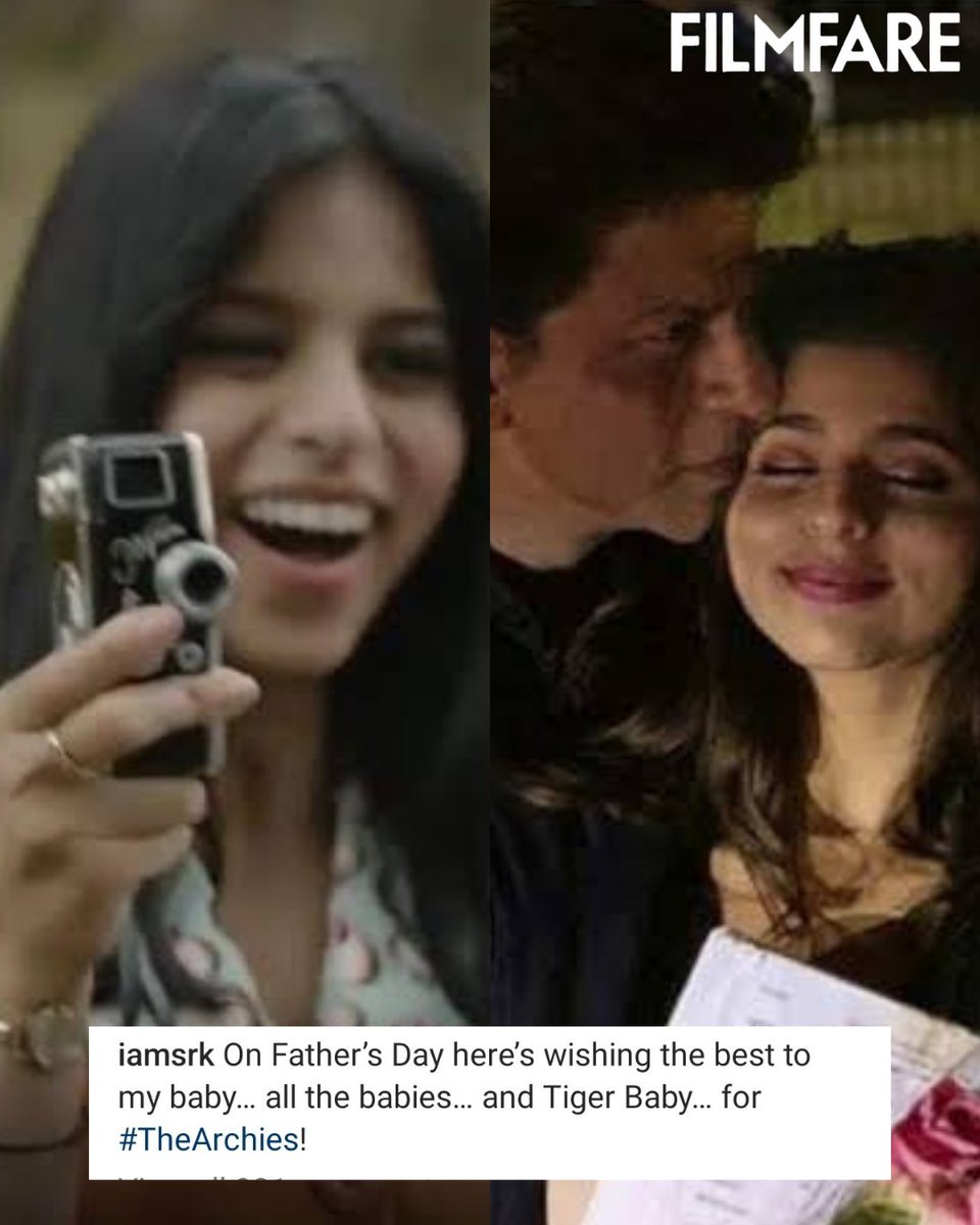 #ShahRukhKhan gives a shoutout to #SuhanaKhan on the release of  #TheArchies trailer. ♥️