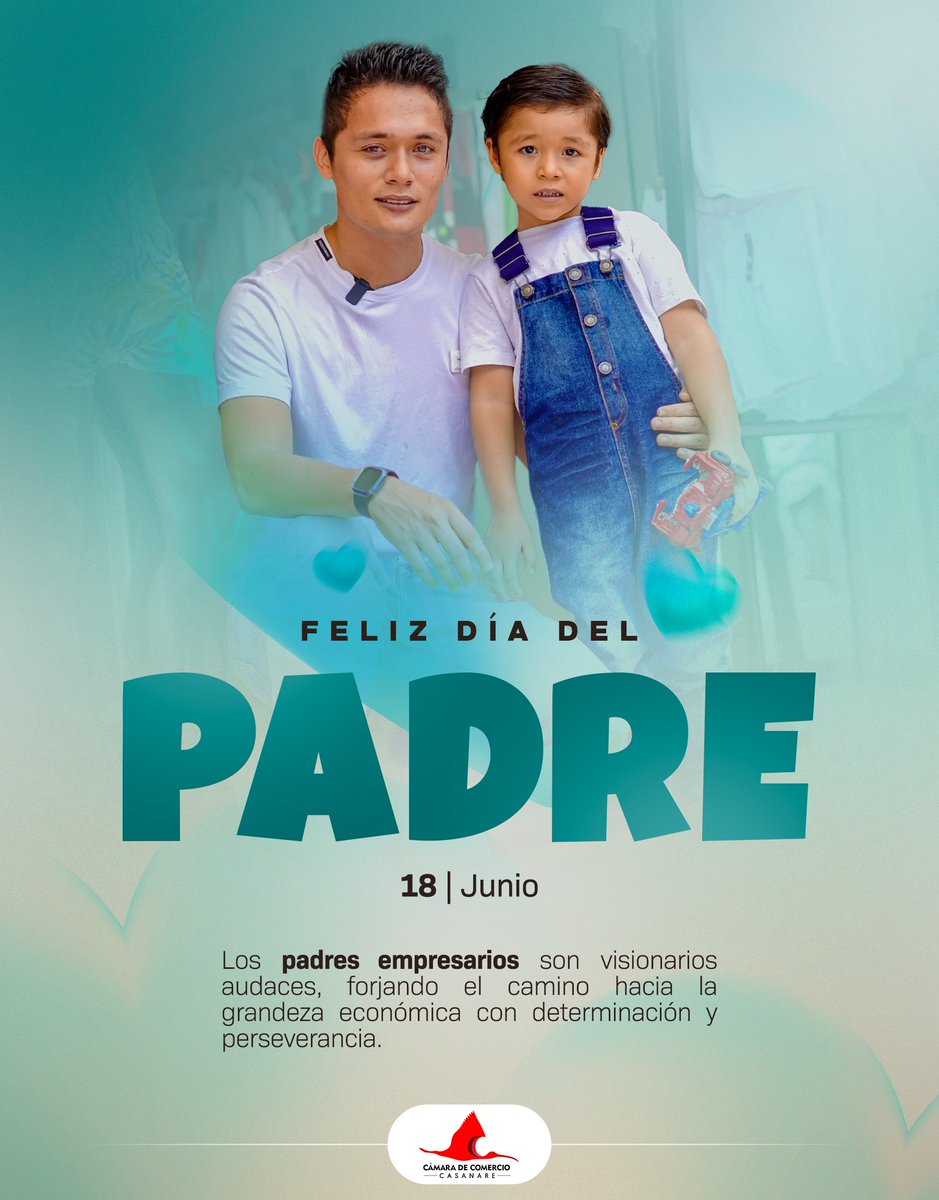 CCCASANARE's tweet photo. #Hoy celebramos el #DíadelPadre.
Gracias por el compromiso y amor de los padres ejemplares que enseñan el valor de la unión familiar y demuestran que con trabajo en equipo logran tener empresas o negocios con éxitos, además de contribuir con el y desarrollo económico del #Dpto. https://t.co/V0DeAVaQrn