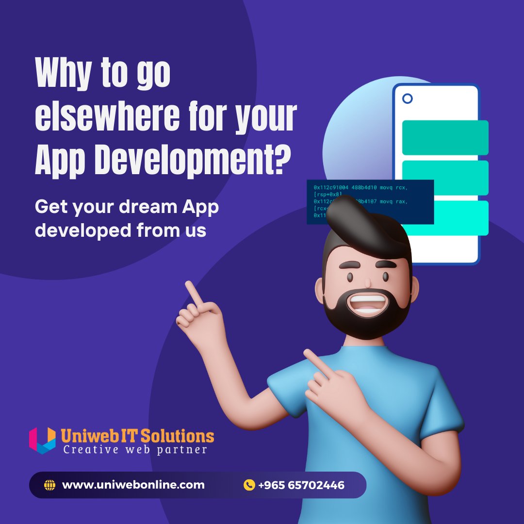 uniweb008's tweet image. We're developing cutting edge mobile apps for all industries. For more details call us at +965 65702446 and Visit uniwebonline.com
#mobileappservices #mobileapplicationsdevelopment #mobileappdevelopmentagency #mobileappcompany #mobileappmarketing #uniweb_it_solutions