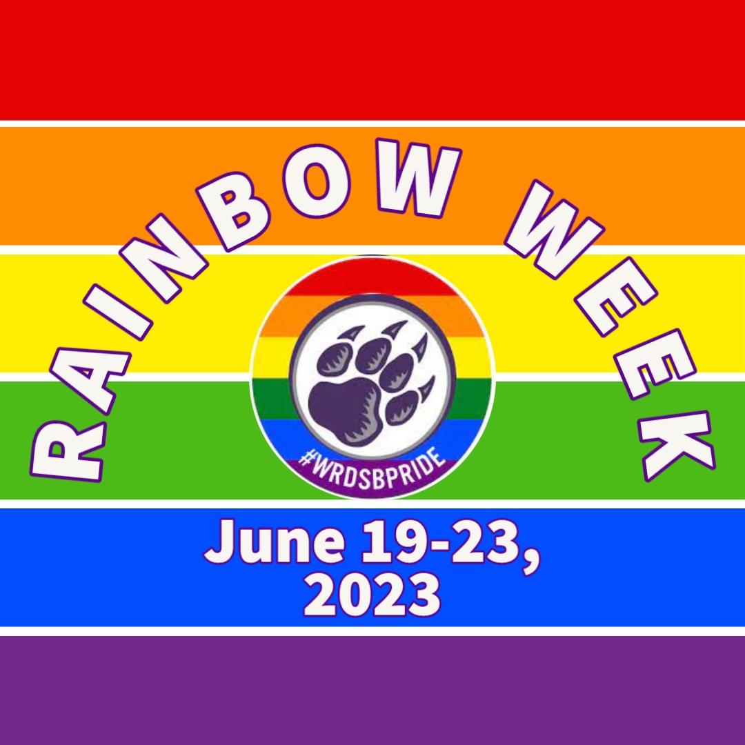 June 19-23 is Rainbow Week at Prueter!⁠
⁠
#Rainbow #Pride #WRDSBPride #PrueterPanthers #PrueterPS #WRDSB