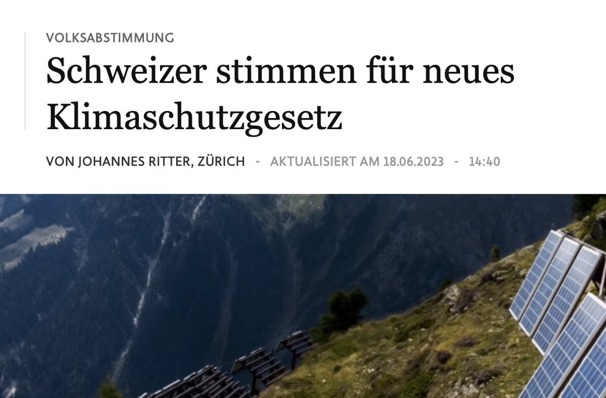 Luisamneubauer's tweet photo. Today, Switzerland held a national referendum on introducing a climate law. In the past months, fossil fuel lobbies &amp; their political voices had fought against the law, spreading full-scale anti-climate-propaganda. 
Now it's official: The law will come, people &amp; planet won! 🎉🌍 https://t.co/Gl1kftGUvF