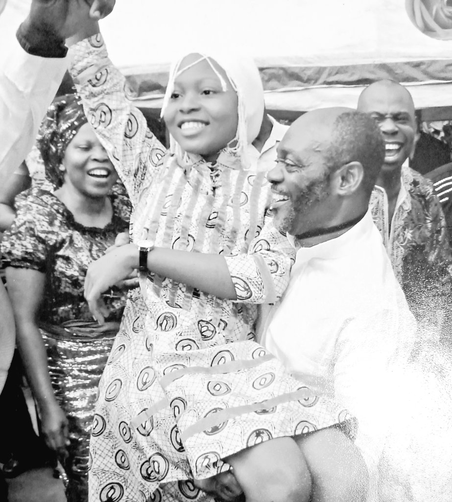 T'was my grandma's burial &every1 was asked 2come out &dance. well, I &my Dad scattered d dancefloor &every1 paused 2watch. Unexpectedly he lifted me off d floor &started turning round luckily d photographer captured it *unawares* (God bless him😁).

A moment I cherish 🥰❤🥺