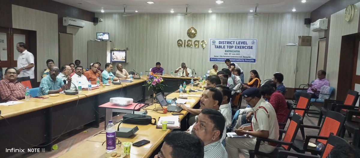 DeocRayagada's tweet photo. Rayagada District Level Table Top Exercise conducted at ZP Conference Hall.
#ResilientOdisha #OdishaCares #TableTopExercise2023 https://t.co/Zd4eaNCdsW