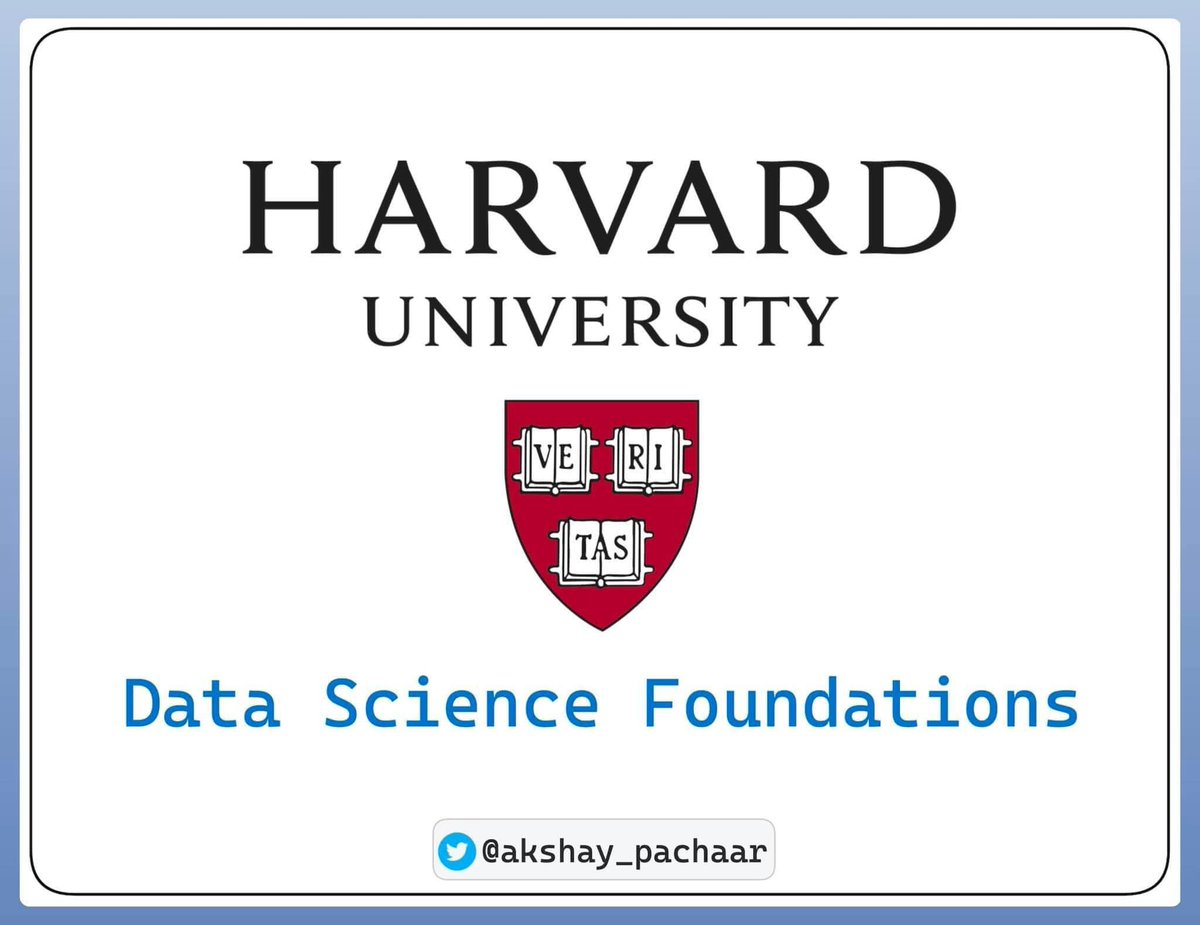 hanh_MEXC's tweet photo. Nay mình chia sẻ với mọi người các khóa học miễn phí về Data Science từ đại học Harvard. 
Các khóa học từ cơ bản như lập trình Python, xác suất, thống kê, đến các khóa chuyên sâu về trực quan hóa dữ liệu, Machine Learning và làm project về Data Science. UberMath có khoá học Mathematics Foundation for Computer Science.
1️⃣CS50p: Python
Chìa khóa học lập trình cơ bản cho người mới bắt đầu
https://t.co/hx05086sPC...
2️⃣ Data Visualization
Học cách trực tiếp hóa dữ liệu và ứng dụng sử dụng ggplot2
https://t.co/0TSPVXDFZh
3️⃣Probability
Tìm hiểu về kiến thức xác thực cho một nhà khoa học dữ liệu, sử dụng nghiên cứu điển hình về cuộc khủng hoảng tài chính dữ liệu 2007-2008.
https://t.co/xiSZJ1juLl
4️⃣Statistics
Tìm hiểu về hai công cụ phổ biến nhất trong phân tích dữ liệu là mô hình hóa và suy luận
https://t.co/YcUJUVS9c5
5️⃣Machine Learning
Tìm hiểu từ các kiến thức cơ bản, cuối cùng bạn sẽ xây dựng một hệ thống gợi ý phim
https://t.co/xI2YX7Cfex
6️⃣Data Science: Capstone
Các bạn sẽ bắt tay làm dự án thực hành về Khoa học dữ liệu: https://t.co/uNBsgiTXxD
Đặc biệt, các khóa học đều miễn phí và các bạn chỉ có thể nhận được bằng chứng nếu hoàn thành dự án ở mỗi khóa.