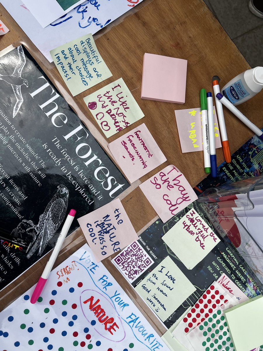 ChechooSierra's tweet image. Round 2! Today we are having really nice visitors in #TheForest at @FestofNature ! Some of them even left a couple of post-it notes for us 🙌🏽 @BristolRobotLab @UWEBristol @BristolUni @cabotinstitute @farscopecdt @TzoumasGeorgios