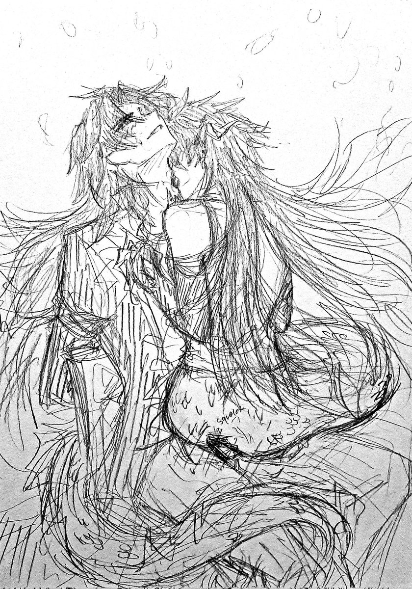//🔞🔞 just very rough sketch  What if YYJ on heat and instead of doing it on land, he tied Blade to a chair and purposely dragged him underwater and--!! YYJ cannot hold it back anymore becuz he was in half dragon form so 👀 . #刃恒 #刃丹 #RenHeng
