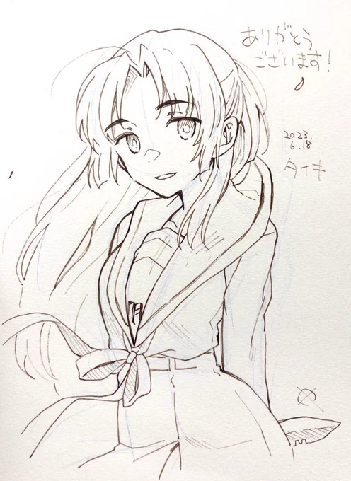 今日のサンクリで描いたスケブ ①朝倉さん ②ポニテハルヒ ③アンニュイハルヒ  残りはエッチなのでR18垢のリプツリーで