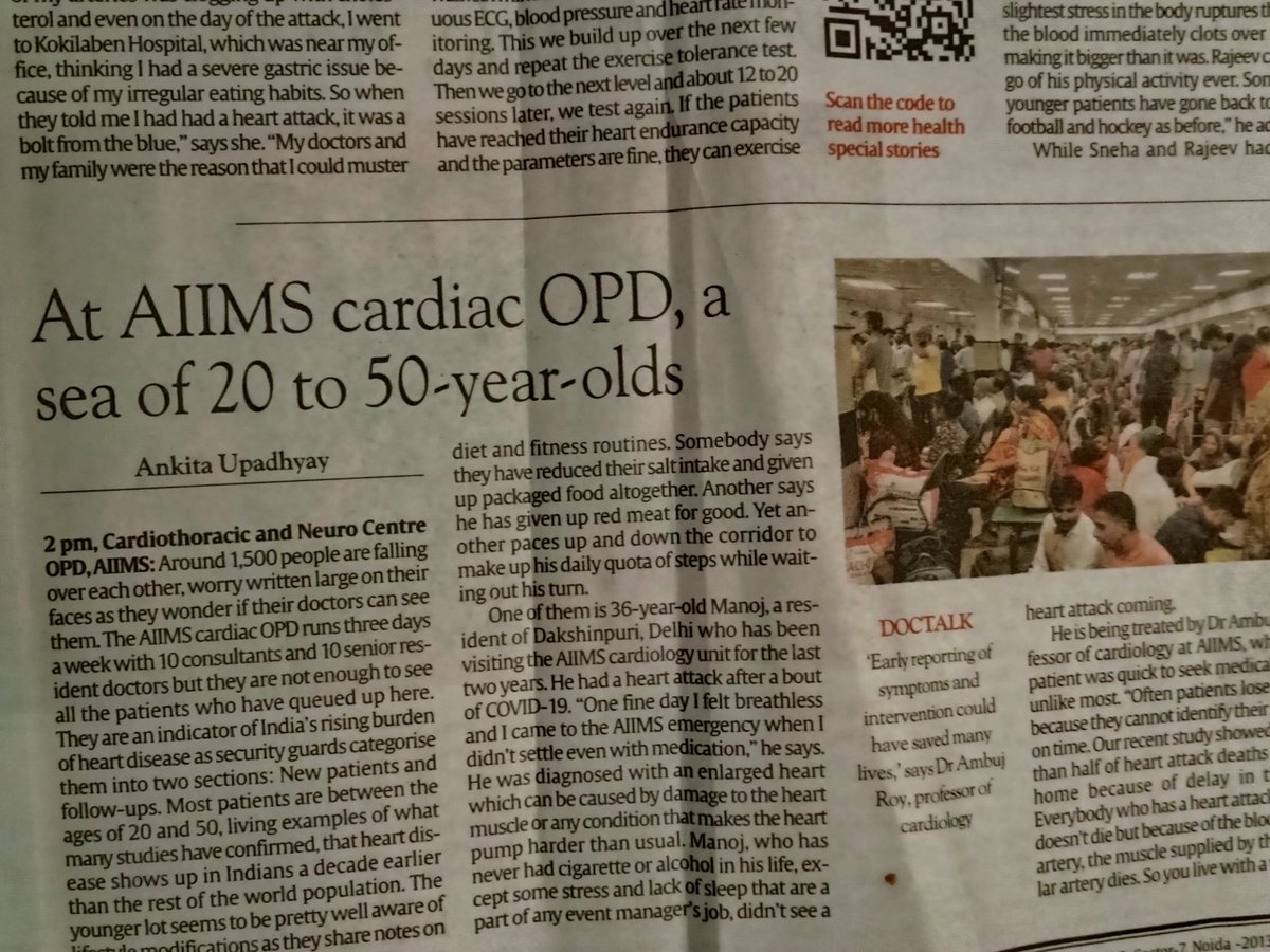 NadaNetwork's tweet photo. Alarming situation:
At AIIMS cardiac OPD a sea of 20 to 50 year old let us make #GoodHealth a National Priority #TobaccoFreeYouth #SDGs #YOUTH #YogaforVasudhaivaKutumbakam https://t.co/u3fQ2YJwVb