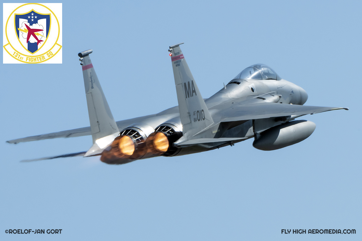 FHAeromedia's tweet image. Boeing F-15C 84-0010/MA of the 131st Fighter Squadron (unit of the Massachusetts Air National Guard) during a powerful take-off at Fliegerhorst Hohn, Germany (13-06-2023) @usairforce
#AirDefender2023 #AD23 #ANG #luftwaffe