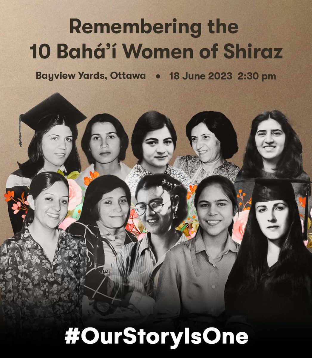 OttawaBahais's tweet photo. Join us today as #Ottawa honours the lives of these remarkable ten women #OurStoryIsOne Some tickets still available: https://t.co/R5xb0AdNzb https://t.co/m2BjeDF2OE