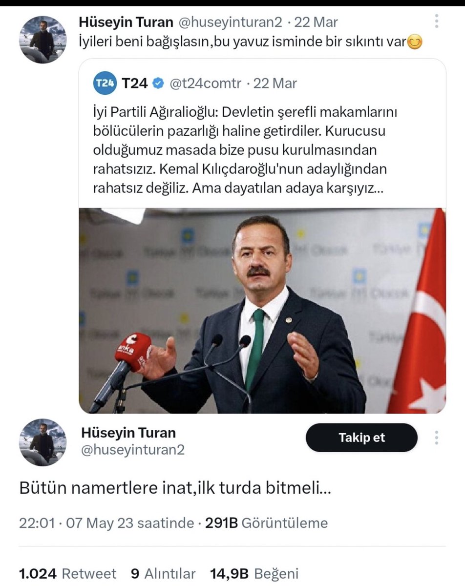 zafersahin06's tweet photo. Bursa Büyükşehir Belediyesi Orkestrası ile sahne alacak sanatçılar arasında yer alan Hüseyin Turan konseri iptal edildi. 

Mesele sadece konser iptal etmek değil.. Sanatçı kendisi gibi düşünmeyeni ��Namert’ ilan edemez.Milleti birbirine düşürecek paylaşımlar yapmaz. 

Sadece Hüseyin Turan değil, her kim tüm milletin değil sadece bir kesimin sanatçısı gibi davranırsa bir bedeli olacağını bilmeli. 

Tebrikler @Alinuraktas70 Başkan.
