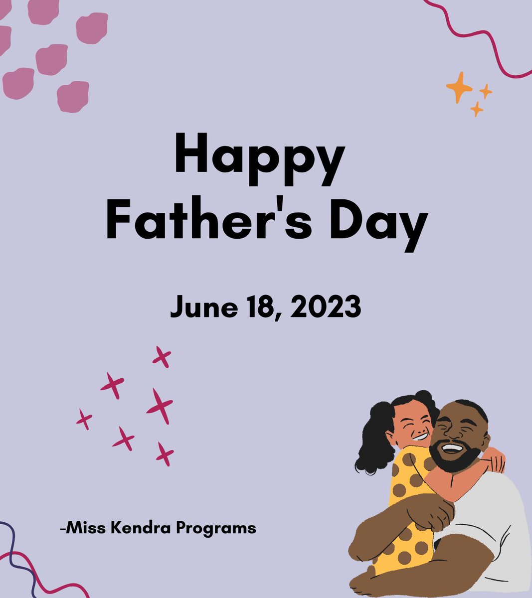 MissKendraProg's tweet image. A very Happy Father's Day to all fathers, father figures and adults showing up every day to support your kids. Tag your dad in the comment below and share some love. #MissKendraPrograms #Fathers #Dad #fathersday #AskAChild