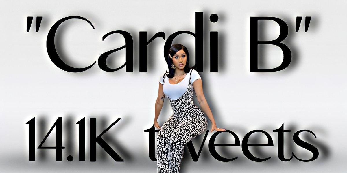 'Cardi B' is trending with 14.1K tweets.