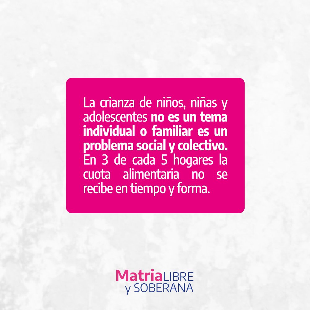 #DiaDelPadre

🟣 En Argentina gran cantidad de niños, niñas y adolescentes viven en hogares a cargo de mujeres sin cónyuge. En su  mayoría no reciben cuota alimentaria y el porcentaje mínimo que sí la percibe, es por un breve período de tiempo. 

#DiaDelPadre #PagaLaCuota