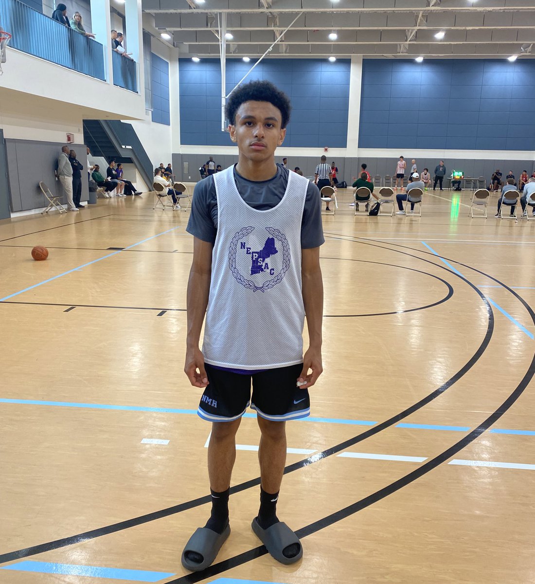 Was impressed by <a href="/NMHBoysHoops/">Northfield Mount Hermon Boys Basketball</a> point guard Greg Brooks.

Shorter guard that has a giant presence on the floor. Flies around the floor with the ball, pesky defender. Sprays the ball out to open teammates when the defense collapses on him.