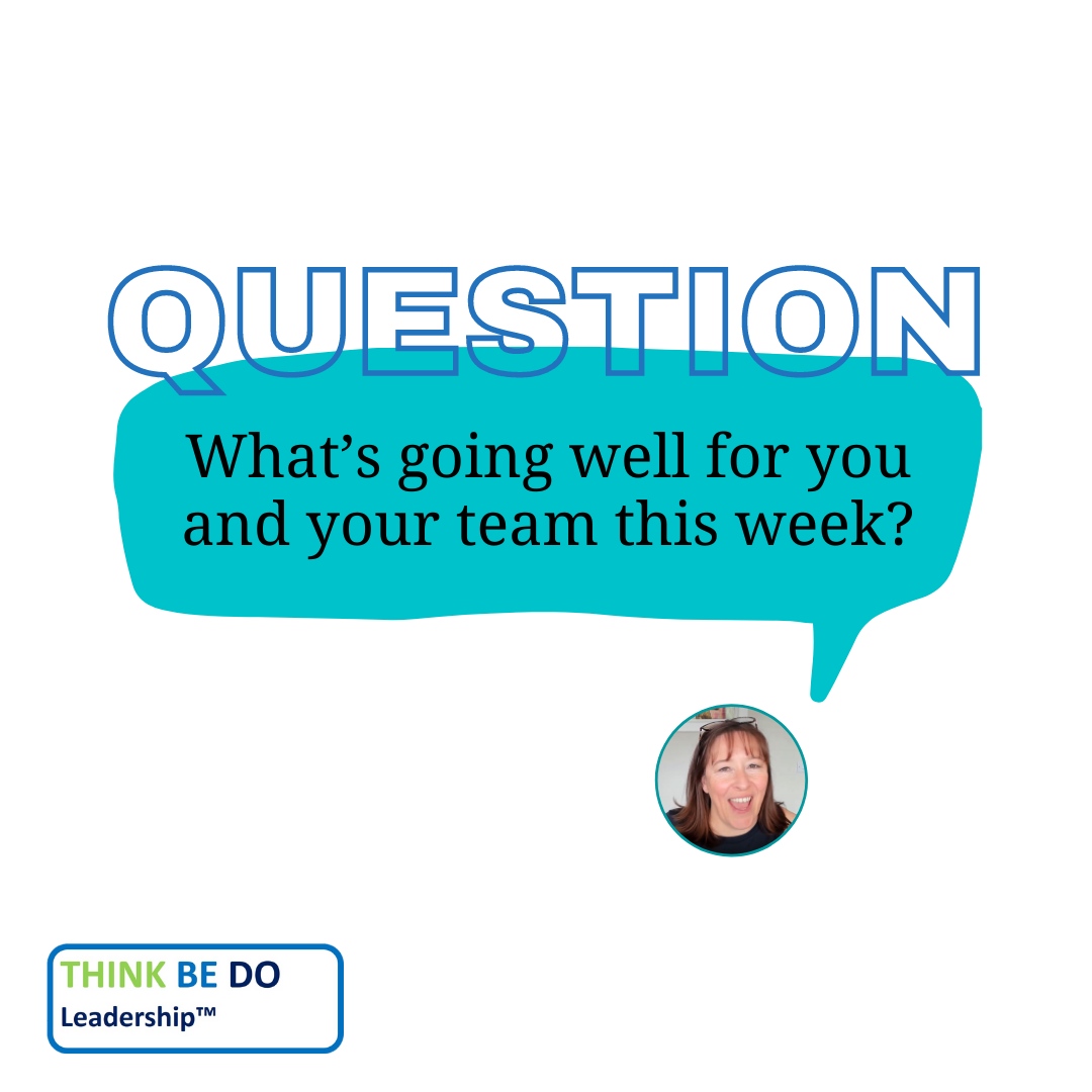 At work, we often only look at things that need improving but today, ask yourself, what has gone well for you and your team this week? 

 #ThinkBeDoLeadership #TeamSuccess