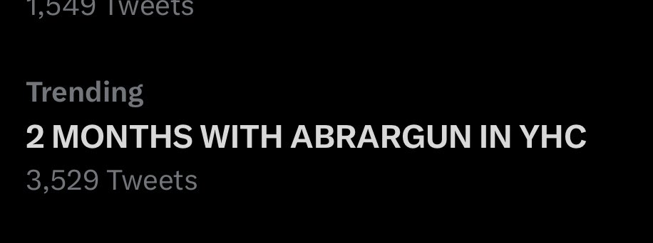 Can see it

2 MONTHS WITH ABRARGUN IN YHC