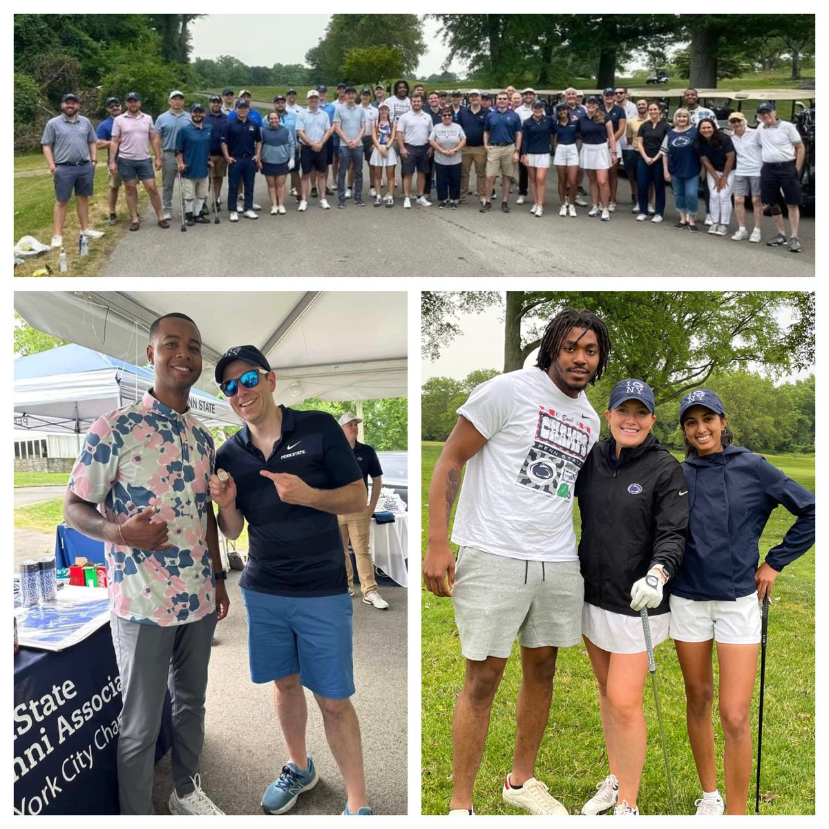 PSUNYC's tweet image. Thank you to everyone who braved the rain for our 4th annual PSUNYC Golf Tournament on Friday! And thanks to our special guests: @psufootball’s @vanover_amin and Jordan Norwood, and @PennStateWGolf team members, who helped make the day so much fun!