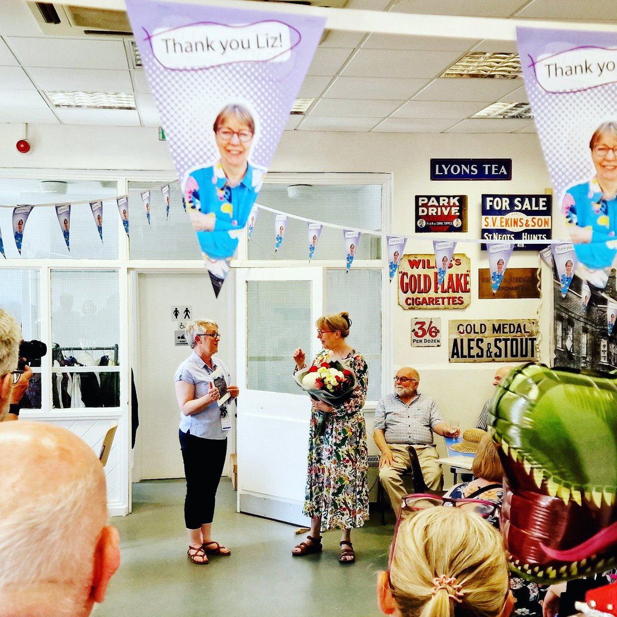 Friday we said a fond farewell to our longstanding Curator, Liz Davies. Her leaving party was attended by 60+ from the huge team needed to make <a href="/StNeotsMuseum/">St Neots Museum</a> run smoothly. We wish you all the best Liz &amp; look forward to seeing you return as a volunteer!  🥳 🎉 🪅 🎊 🍾🍰🥂