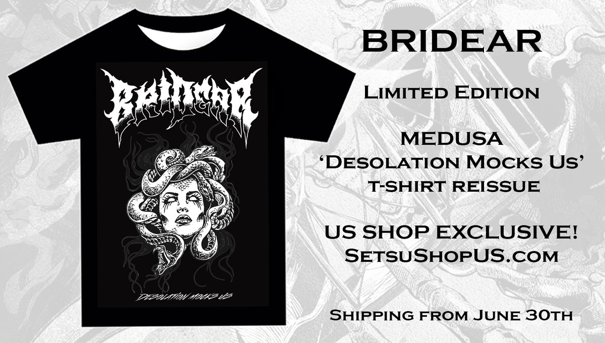 PsychomanteumR's tweet photo. #BRIDEAR - 'Medusa' Desolation Mocks Us shirt reissue🤘
Ships from June 30th
Exclusively from https://t.co/qR5SyleNZC
Intl shipping available
Some sizes are running low! Order now 🔥
#HeavyMetal #Medusa #DecideToSurvive @Bridear_info
(photos: @KevinStout9) https://t.co/rE1r7iuyuI