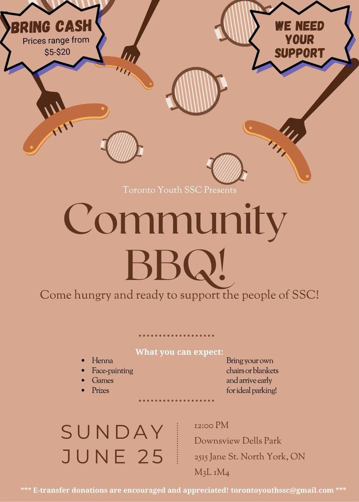 FaisalAHassan's tweet photo. Join a community BBQ on Sunday June 25th at the Downsview Dells Park. #TorontoYouthSSC https://t.co/u93EAqVD8H