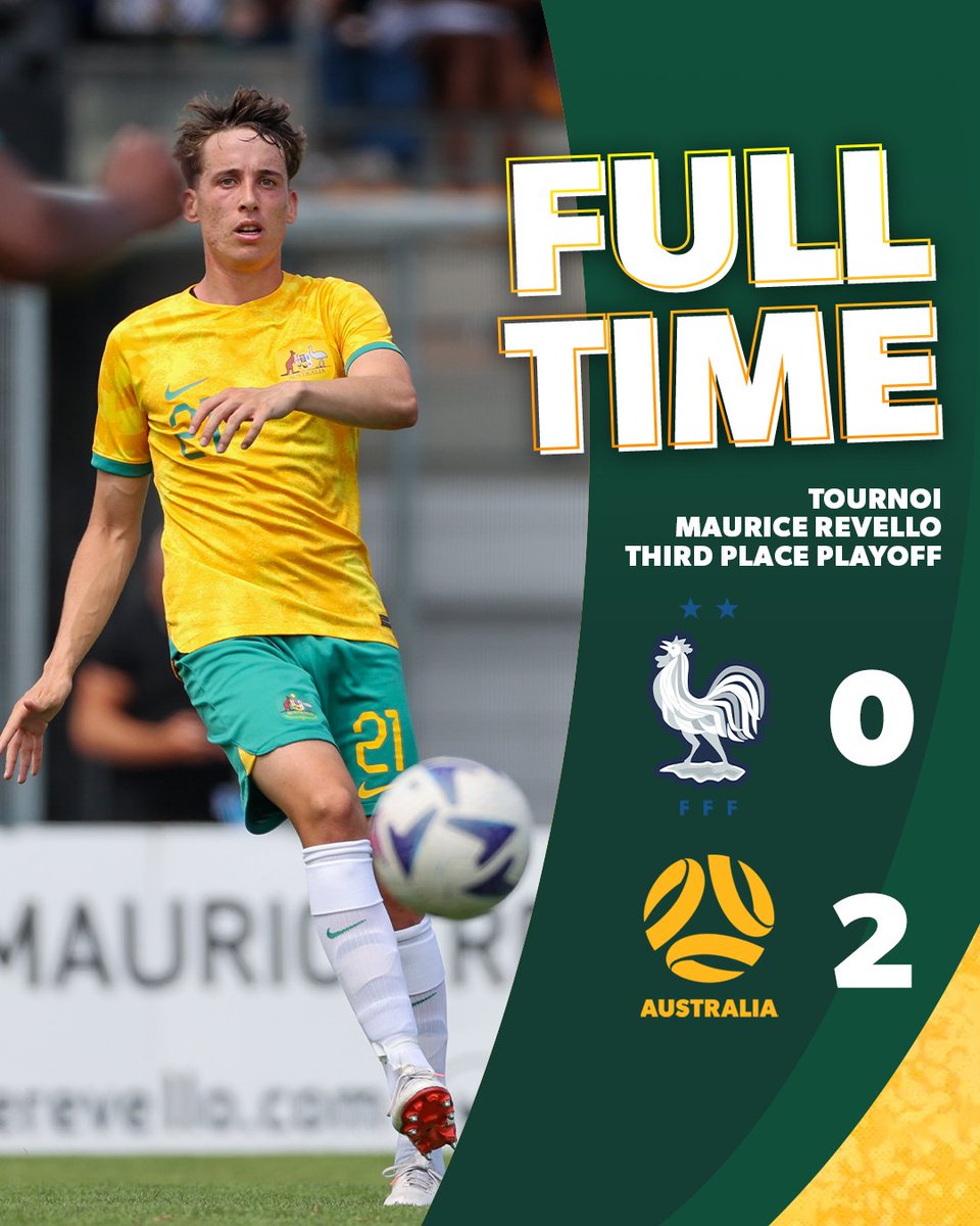 FT | Third place at the @TournoiMRevello tied up for the #Olyroos ✅👏

We overcome hosts France to end Australia's first appearance at the tournament on a high! 

#FRAAUS #TMR2023
