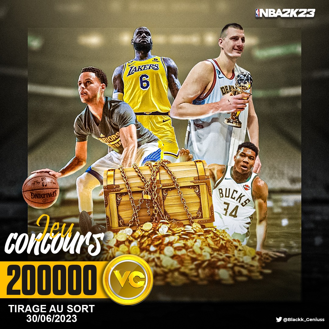 Blackk_Geniuss's tweet image. &quot;JEU CONCOURS 4000 abonnés Youtube&quot;

#Giveaway #Nba2k23 
Gagne une carte PSN d&apos;une valeur de 200.000 VCs 💰

Pour jouer : 
✅ Follow mon compte @Blackk_Geniuss
🔄 RT et ❤️ ce Post
📌Tag 2 potes gamers en commentaire

TAS: Vendredi 30/06 🎰
#FreeVC #JeuConcours