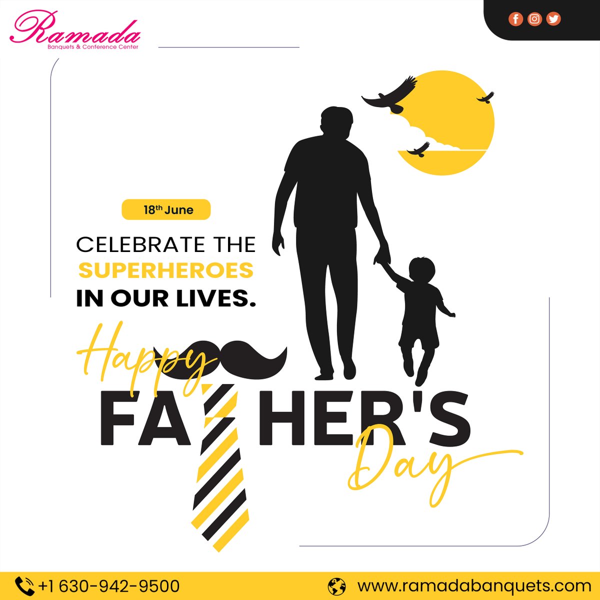 RamadaBanquets's tweet photo. Father's Day is right around the corner, and we've got the perfect spot to honor all the awesome dads out there! Join us for an amazing celebration, Happy Fathers Day!

#HappyFathersDay #FathersDay #FatherDay2023 #SuperDad #CelebrateFathersDay #RamadaBanquets #cts #poweredbycts https://t.co/KRWfKcPwf4