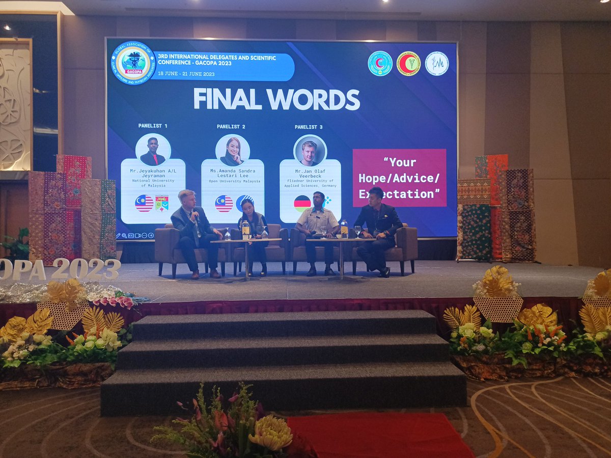 GACOPA_official's tweet photo. 1st session of day one ends 

Educational Forum 

Expectations of tomorrow's Generations

Action shifts to the GACOPA IEC meeting before tomorrow's nail biting opening ceremony that will be presided over by the Minister for Health Malaysia *Hon Dr Zaliha Mustafa* https://t.co/cQ2TgT0pCy