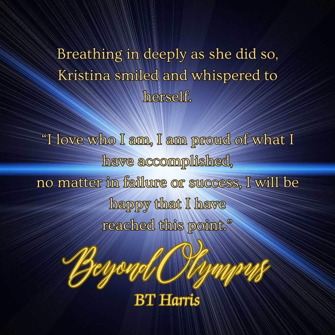 Quote from 'Beyond Olympus' 🛰️ ☸️ 🎇 by BT Harris.

Kristina didn't plan on meeting an Olympian when she launched a satellite made of the new element she created.

Available Now: teawithcoffee.media/product/beyond…

#readingcommunity #readers #bookstagram #mythology #novella #newadult #books
