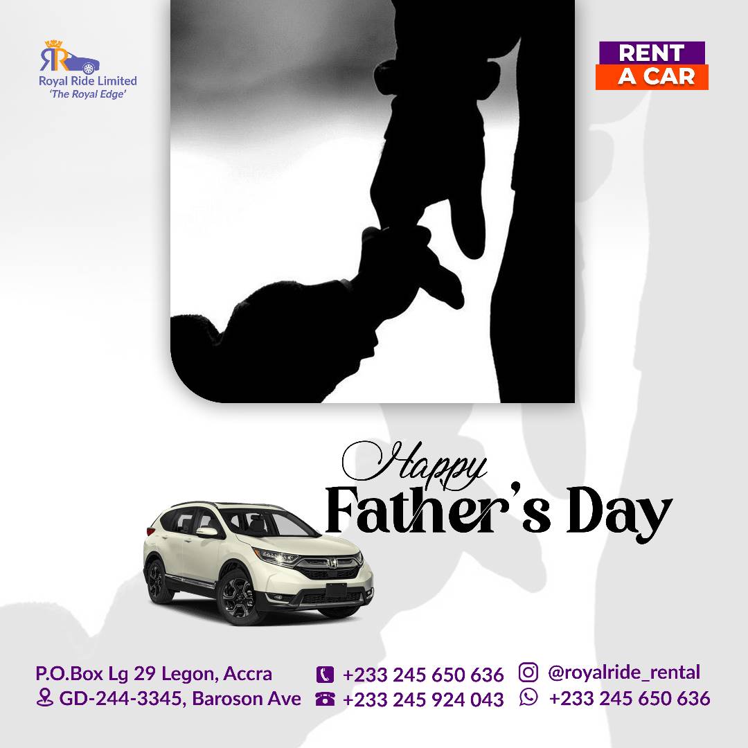 Happy Father's day from Royal Ride Limited

#rentacar
#carrental
#selfdrive
#Ghana
#Africa
#happyfathersday2023