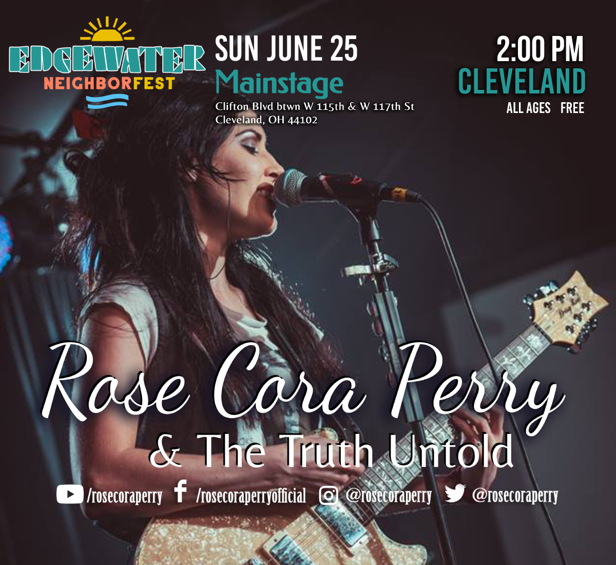 rosecoraperry's tweet photo. #Ohio is for ROCKERS! #TheTruthUntold can't wait to ROCK @CudellEdgewater's #EdgewaterNeighborFest NEXT Sun June 25th in #clevelandohio
#thetruthuntold #rosecoraperry #cleveland #clevelandoh #clevelandmusic #clevelandmusicscene #clevelandarts #clevelandfest #clevelandfun https://t.co/5nWTw0wj4s