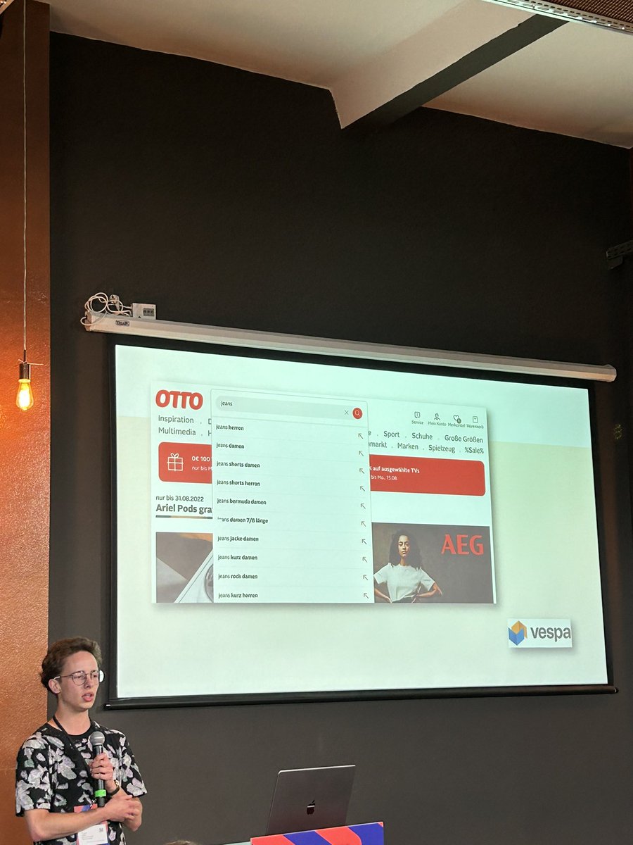 jobergum's tweet photo. Amazing talk from @tomglk_ on using @vespaengine at https://t.co/CimiW58Gqy. At @berlinbuzzwords barcamp. Nice concrete examples of tensor compute for feature engineering. https://t.co/dMkaAGF7oq