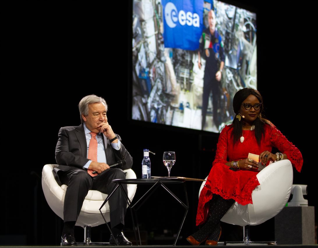 At @UNFCCC  #COP25 in Madrid I moderated a session with the UNSG @antonioguterres & the @ESA_EO Astronaut 👩‍🚀 @astro_luca. It was surreal when Luca described going over Australia 🇦🇺 & talking about what he witnessed from space for the place he called home - Mother 🌍. Pain 😔 🔥