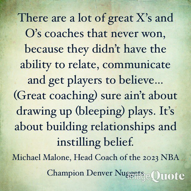 CTGProjectHQ's tweet image. Congrats to Michael Malone and the 2023 NBA champs @nuggets and thanks for sharing the secret of successful leadership
