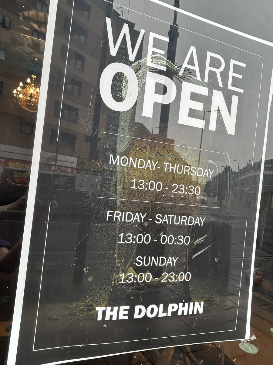 PubsSaving's tweet image. The Dolphin  #pub Mare Street new opening times! 🐬 Pool table and beer garden. #pubsreopening #hackney