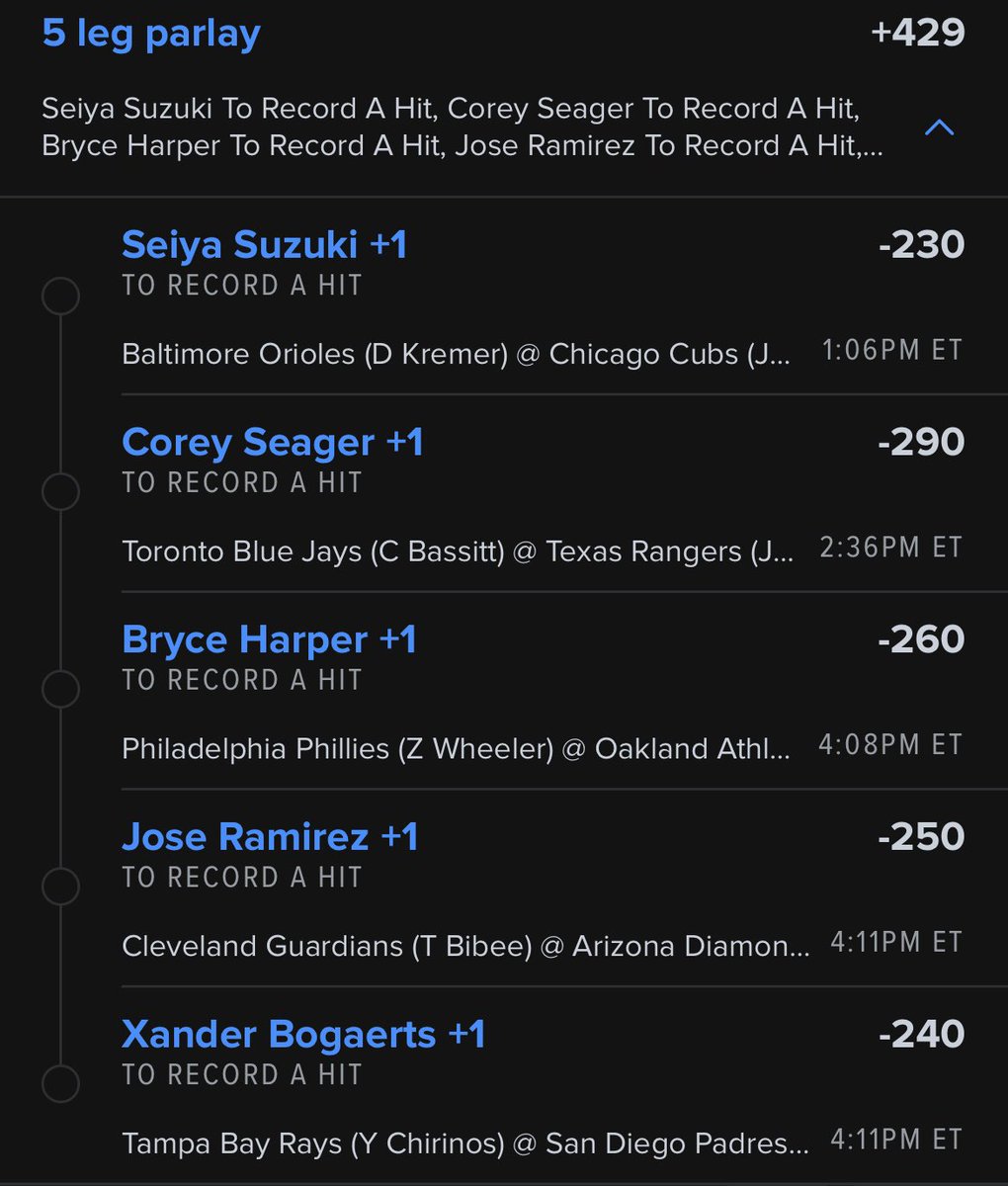 💰 +430 Odds Parlay

Hits parlay. Let’s get it 🫡

#gamblingtwitter