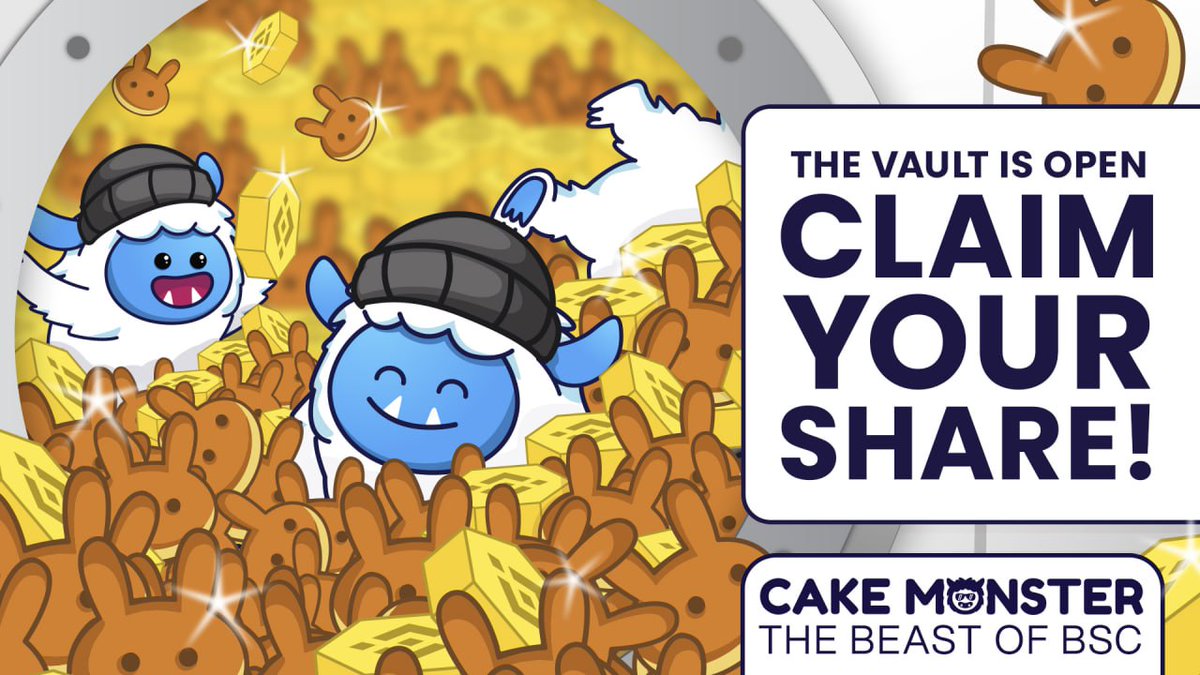 BasedMonsta's tweet photo. It's time to claim your rewards 🚀

The Vault snapshot has been taken. If you hold $MONSTA you can now claim your $CAKE and $BNB at https://t.co/lXps1JuzrY https://t.co/zHxPK2sLSp