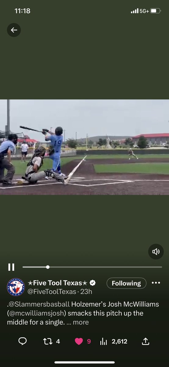 brianmcdenver's tweet photo. Awesome week for Slammers Holzemer down in Texas! Team performed well against stiff competition. Josh played well and fivetool took note. #slammersbaseball #chapbaseball #fivetool https://t.co/35NEDvtyjw