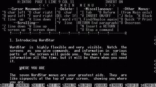 ✍🏻 Na data de hoje, mas em 1989, a MicroPro mudou de nome para WordStar International, na esteira do sucesso de seu processador de texto de mesmo nome, sucesso para Apple II, TRS-80 (e demais plataformas CP/M, incluindo o MSX) e DOS. Ela também oferecia o CalcStar e o DataStar.