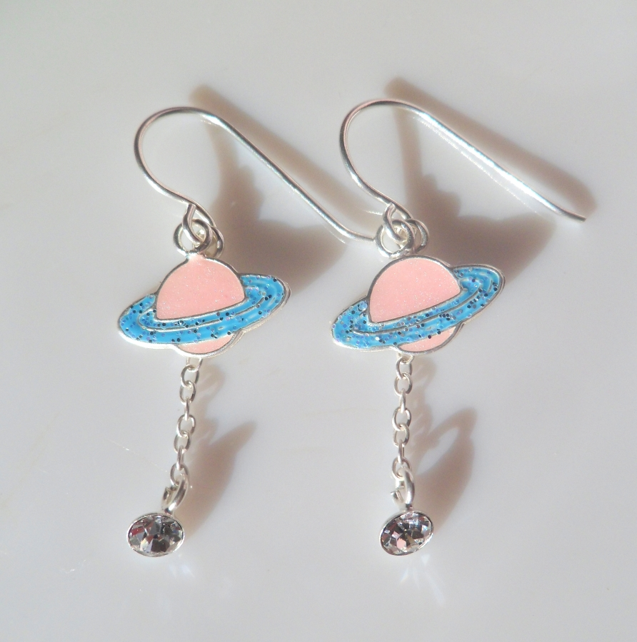 Pink Saturn Earrings