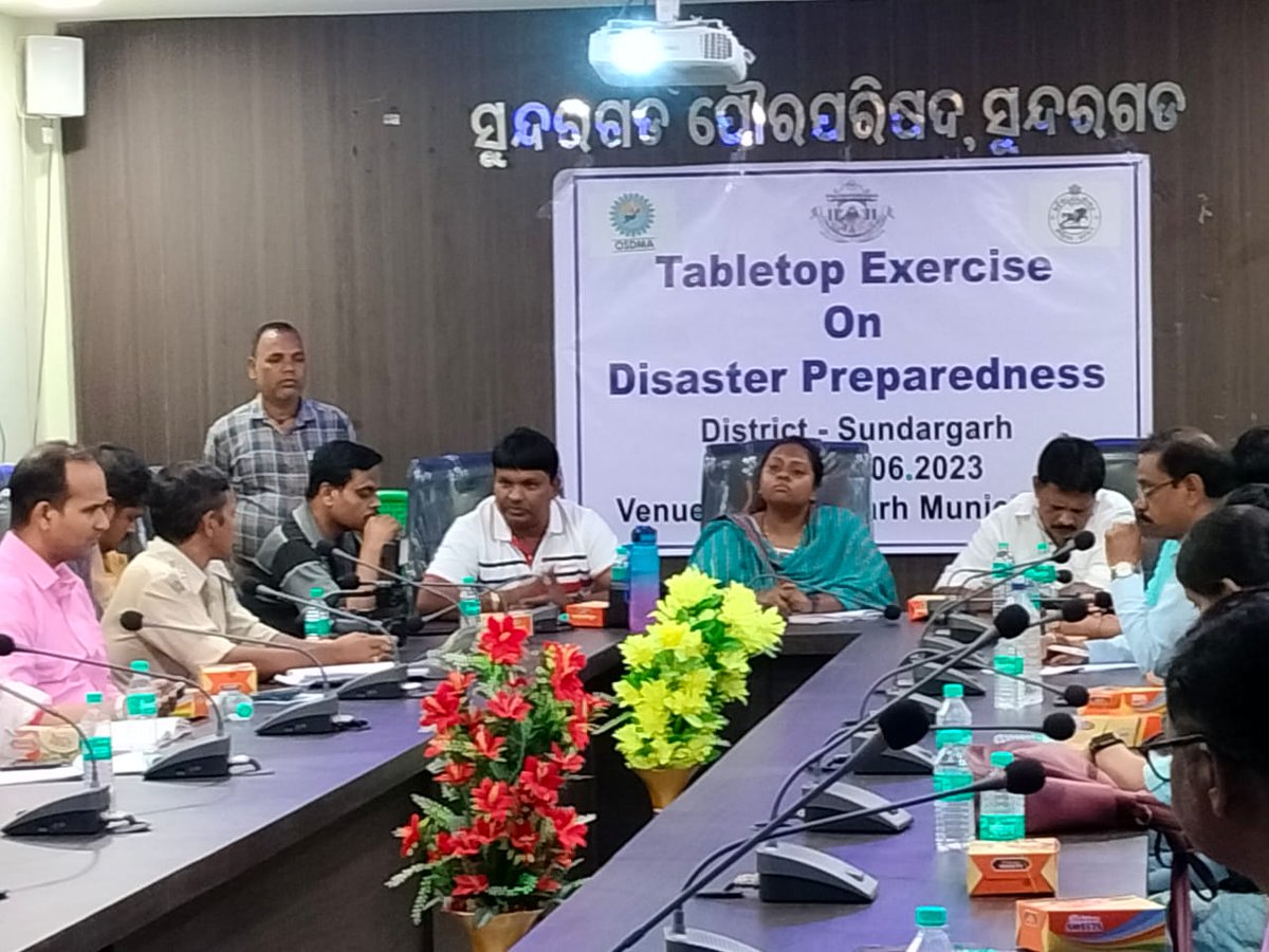 SngMunicipality's tweet photo. #TableTopExercise2023 *ULB Level Table Top Exercise on Disaster Preparedness 2023 was conducted at Sundargarh Municipality @SRC_Odisha @osdmaodisha @HUDDeptOdisha @DMSundargarh @ndmaindia @IPR_Odisha #ResilientOdisha #OdishaCare https://t.co/S0YfqJnTHu