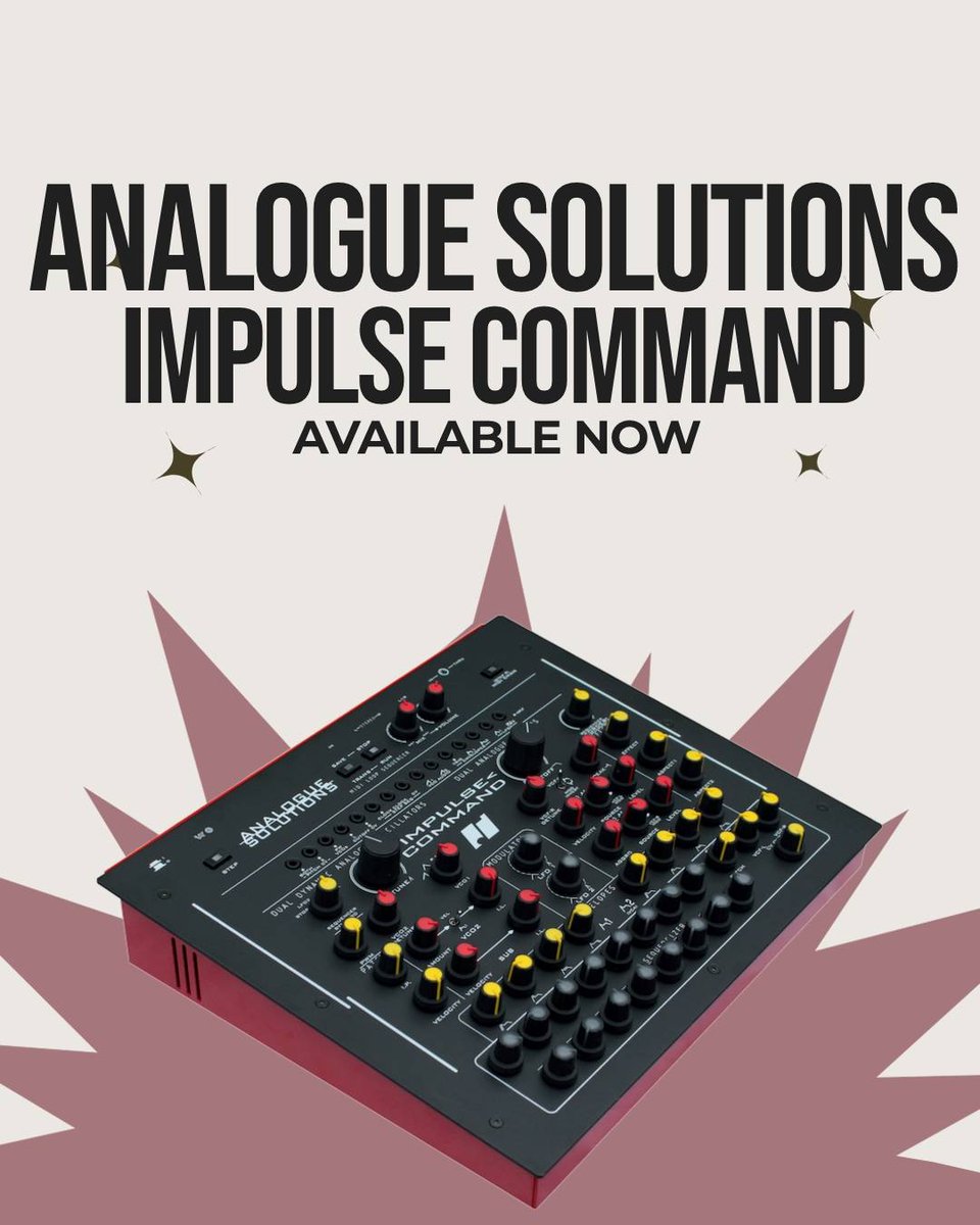 ASUKLTD's tweet image. The Impulse Command is a true stereo analogue synth / sonic realizer. Perfect for melodic and percussion loops. Very easy (and fun!) to create modular-style analogue loops. It’s a complete soundtrack all by itself!⁠

.⁠
.⁠
#analoguesolutions #impulsecommand #synthesizer