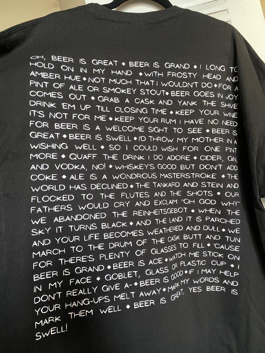 ElfishRogue's tweet photo. Showed my step dad @TheLongestJohns beer is great song when it came out and he loved it. So for Father’s Day I made him this shirt. It’s not perfect and it’s the first short I’ve made, but I am so happy with it😄 https://t.co/TtpgUxClvP