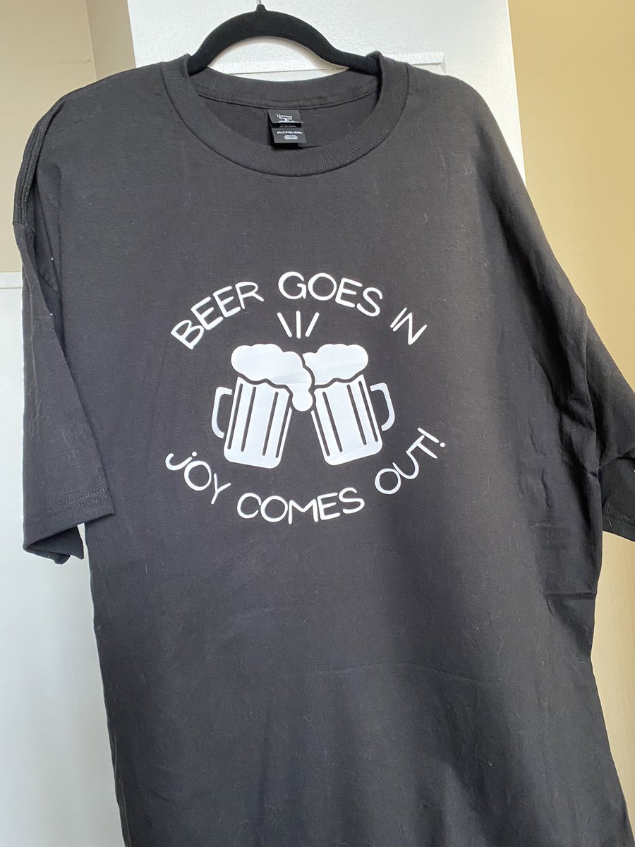 ElfishRogue's tweet photo. Showed my step dad @TheLongestJohns beer is great song when it came out and he loved it. So for Father’s Day I made him this shirt. It’s not perfect and it’s the first short I’ve made, but I am so happy with it😄 https://t.co/TtpgUxClvP