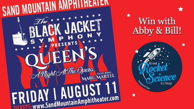 @abbykay969 and #BillTaylorMix969 have scored tickets, and they're giving them away! Listen at 7:15am every day this week! #blackjacketsymphony  #musicofQueen  #SandMountainAmphitheater #ItsNotRocketScienceTrivia