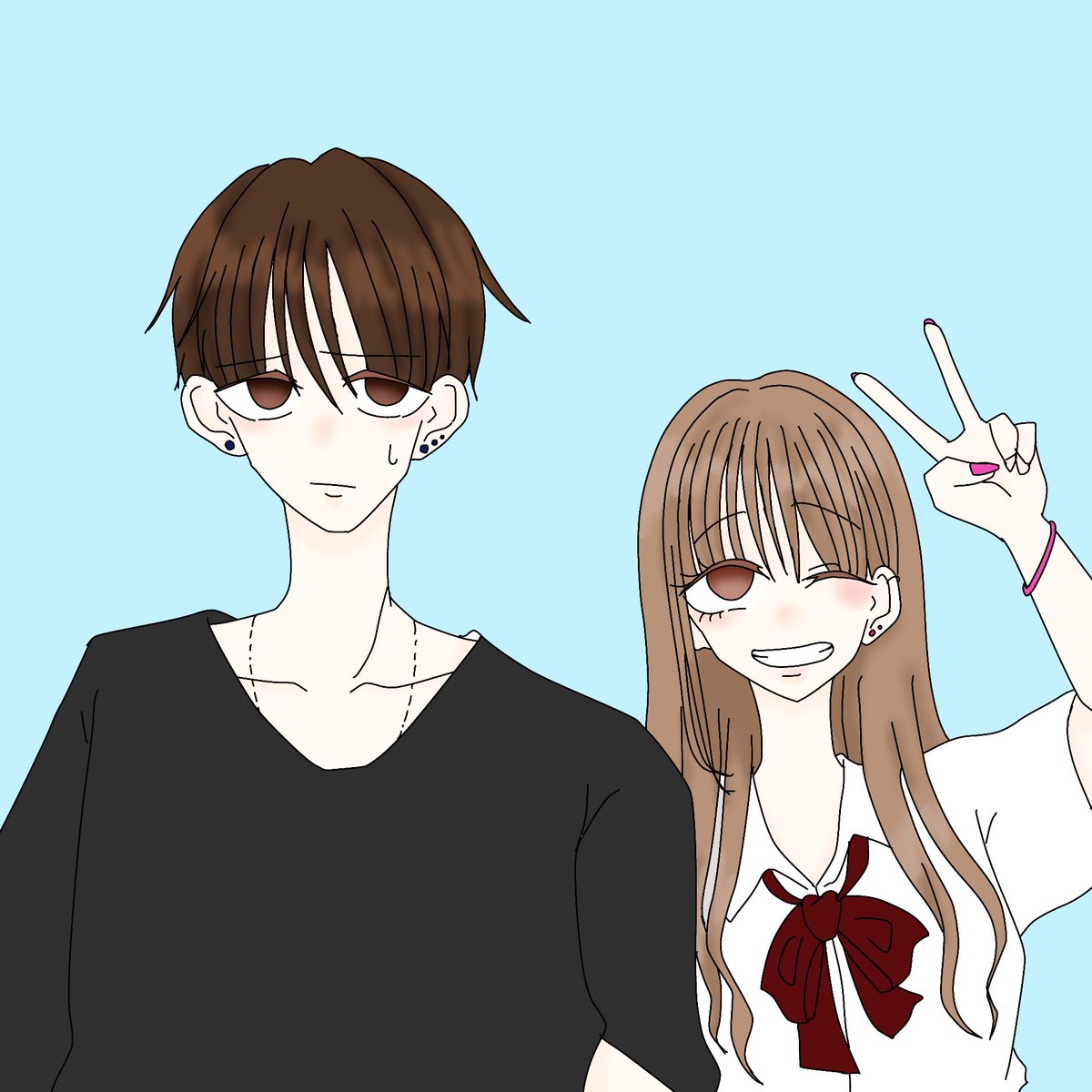 muumo_o_'s tweet photo. ギャルのお姉ちゃんに振り回される弟くん

 #絵かきさんと繋がりたい  #イラスト 
 #絵描きさんフォロバ100 
 #イラスト好きと繋がりたい https://t.co/1zmx06SUy3
