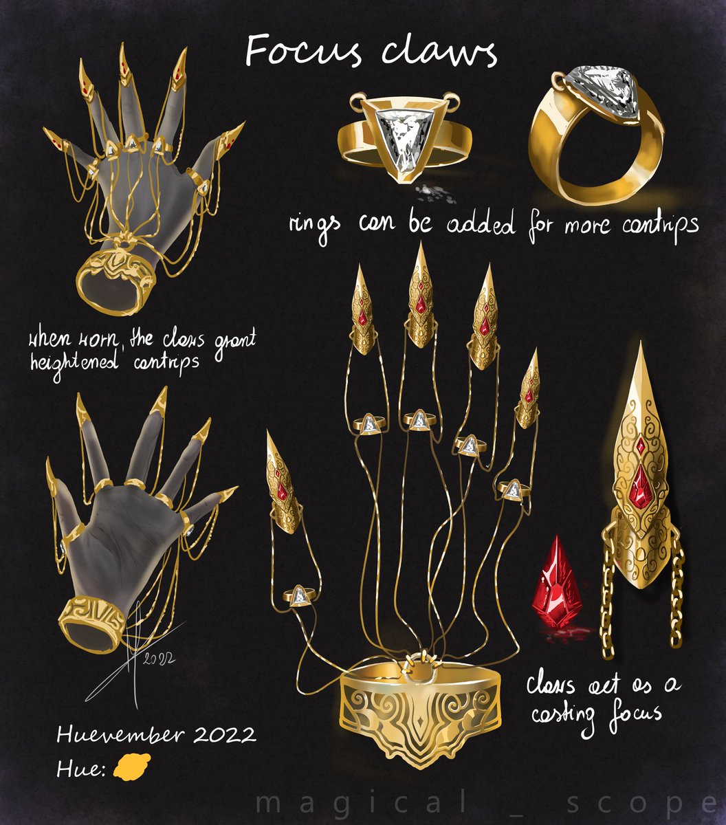 Claws for casting all of the cantrips.
Adopt belongs to kijomisumi on dA