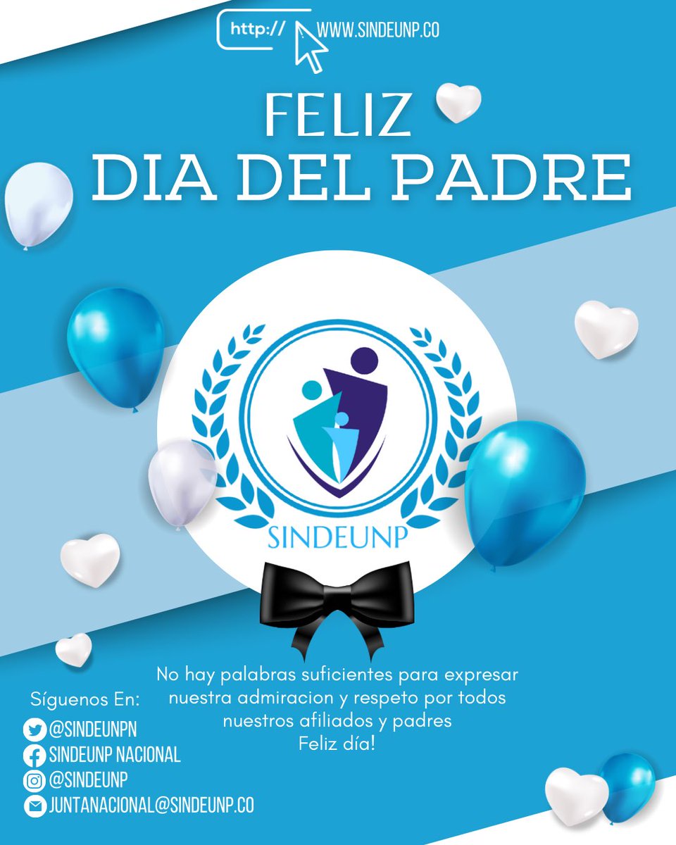 Señores/Señoritas <a href="/SindeunpN/">SINDEUNP NACIONAL</a> 
Nuestra organización sindical en este día quiere desearles a todos nuestros compañeros que son PADRES un FELIZ DÍA DEL PADRE y asiendo extensivo este mensaje a sus FAMILIAS porque:

Hoy es una oportunidad para rendirles un homenaje y expresarles
