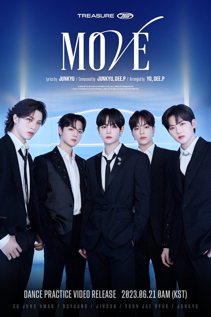 TREASURE's sub-unit, T5, drops new credit poster to ‘MOVE.’ Out Wednesday, June 21st.